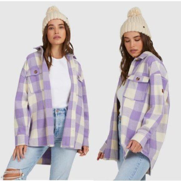 Primark Jackets & Blazers - Primark Purple & White Buffalo Plaid Check Jacket Women's Size Small